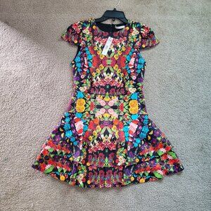 NWT Alice + Olivia Mini Dress in Kaleidoscope Floral